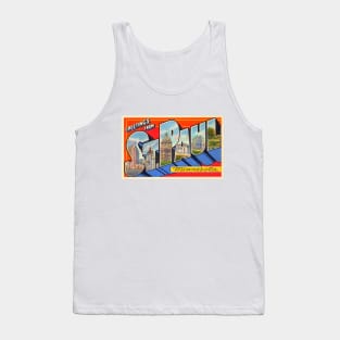 Greetings from St. Paul, Minnesota - Vintage Large Letter Postcard Tank Top